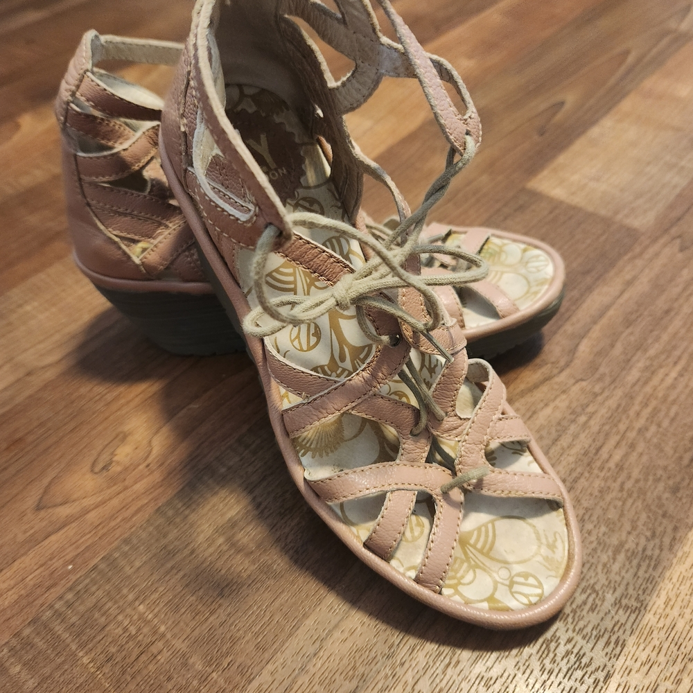 Fly London Pink Sandals with Adjustable Straps